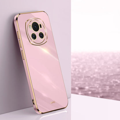 Pour Honor Magic6 5G XINLI Étui de téléphone en TPU à placage 6D à bord doré (Violet Cerise)