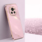 Pour Honor Magic6 5G XINLI Étui de téléphone en TPU à placage 6D à bord doré (Violet Cerise)