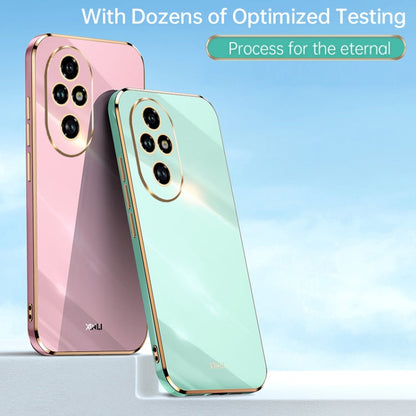 For Honor 200 Pro XINLI Straight 6D Plating Gold Edge TPU Phone Case(Black)