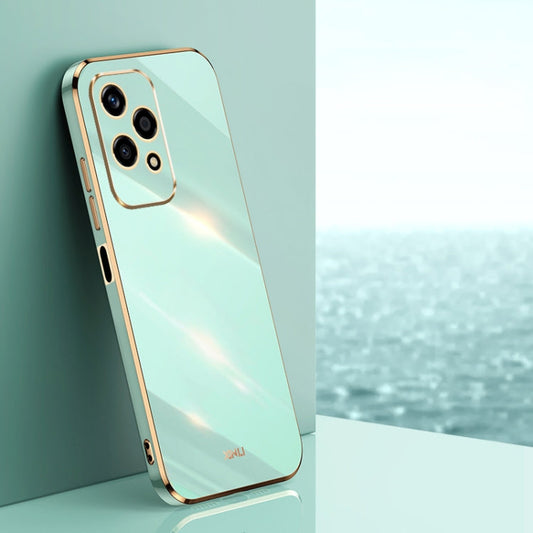 For Honor 200 Lite Global XINLI Straight 6D Plating Gold Edge TPU Phone Case(Mint Green)