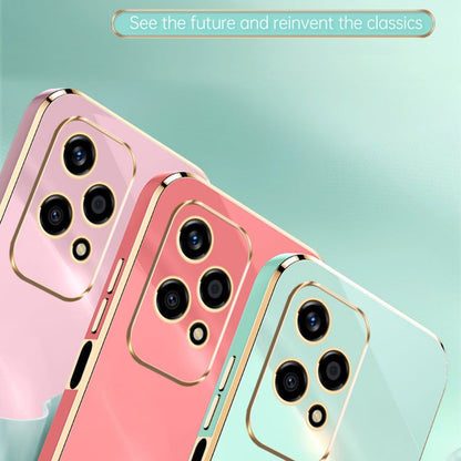 For Honor 200 Lite Global XINLI Straight 6D Plating Gold Edge TPU Phone Case(Pink)