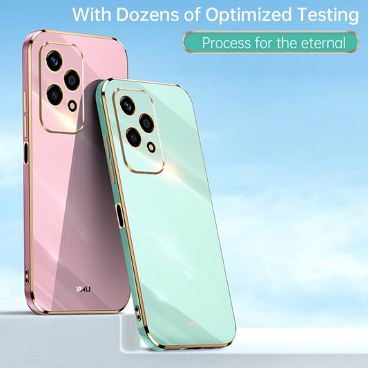 For Honor 200 Lite Global XINLI Straight 6D Plating Gold Edge TPU Phone Case(Celestial Blue)