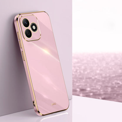 For Honor X60i XINLI Straight 6D Plating Gold Edge TPU Phone Case(Cherry Purple)