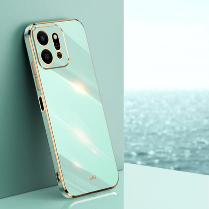 For Honor Play9T 5G XINLI Straight 6D Plating Gold Edge TPU Phone Case(Mint Green)