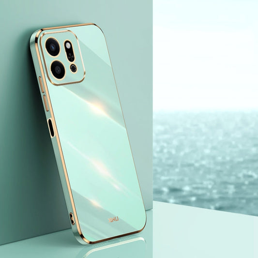 For Honor Play9T 5G XINLI Straight 6D Plating Gold Edge TPU Phone Case(Mint Green)