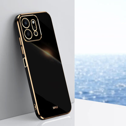 For Honor Play9T 5G XINLI Straight 6D Plating Gold Edge TPU Phone Case(Black)