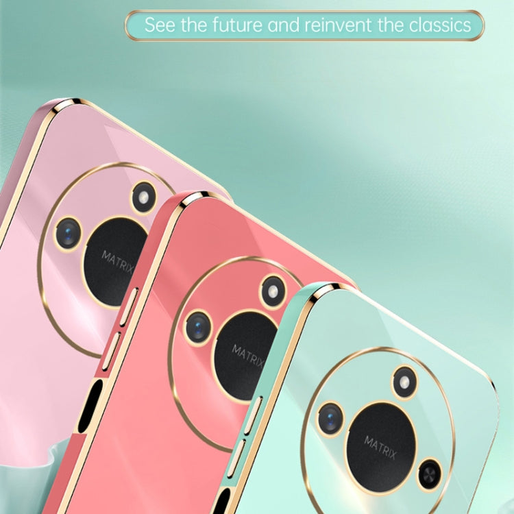 For Honor X60 XINLI Straight 6D Plating Gold Edge TPU Phone Case(Pink)