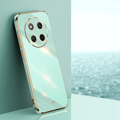 For Honor X60 Pro XINLI Straight 6D Plating Gold Edge TPU Phone Case(Mint Green)