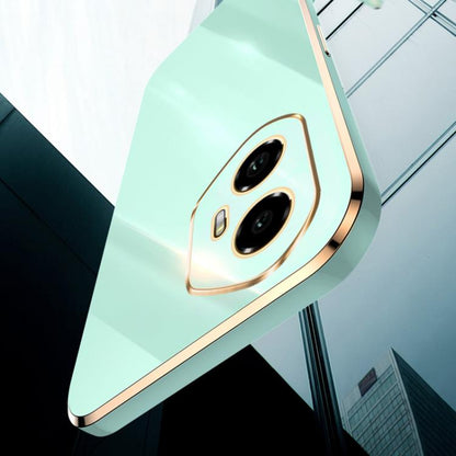 For Honor 300 XINLI Straight 6D Plating Gold Edge TPU Phone Case(Mint Green)