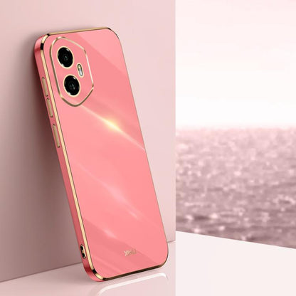 For Honor 300 XINLI Straight 6D Plating Gold Edge TPU Phone Case(Hawthorn Red)