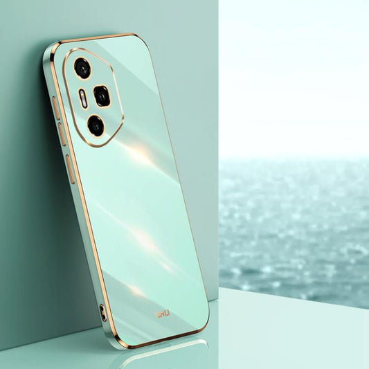 For Honor 300 Pro XINLI Straight 6D Plating Gold Edge TPU Phone Case(Mint Green)
