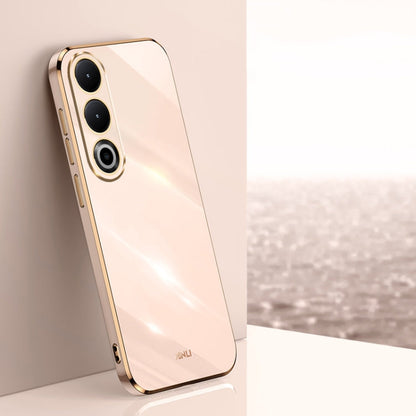 For OnePlus Ace 3V XINLI Straight 6D Plating Gold Edge TPU Phone Case(Pink)