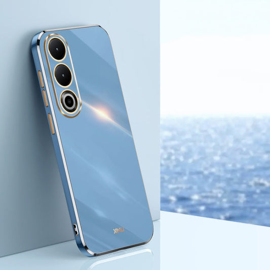 Pour OnePlus Ace 3V XINLI Coque de téléphone en TPU plaqué or 6D à bord droit (bleu céleste)