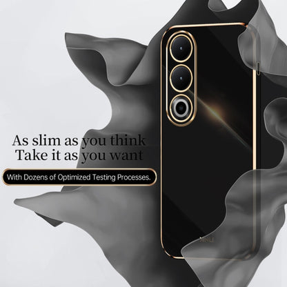 For OnePlus Ace 3V XINLI Straight 6D Plating Gold Edge TPU Phone Case(Black)