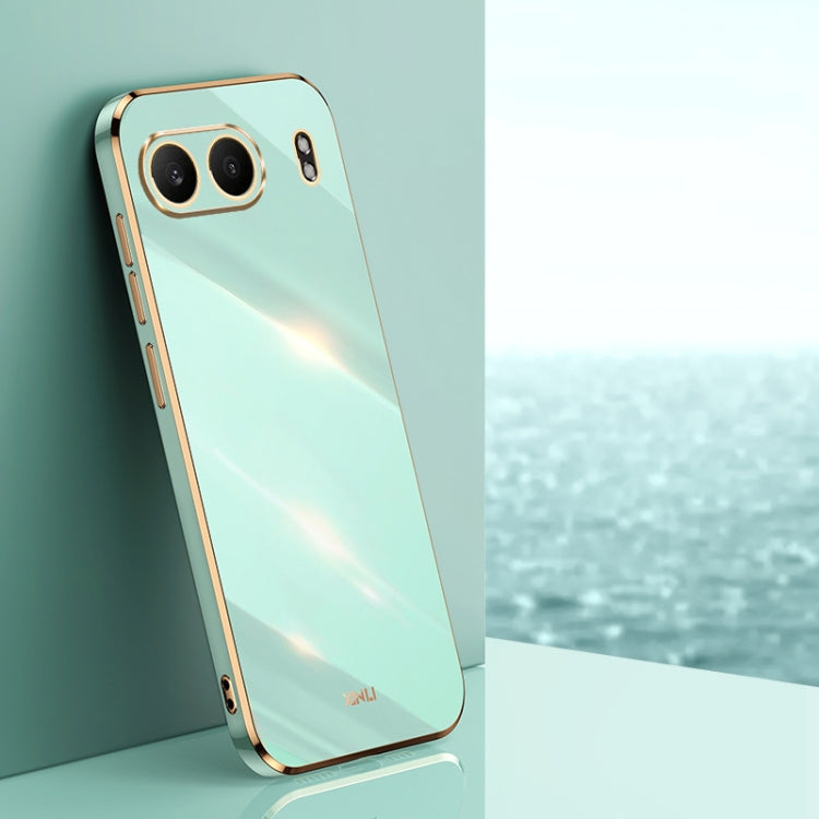 Pour Étui de Téléphone en TPU Plaqué Or Droit 6D XINLI pour OnePlus Nord 4 (Vert Menthe)