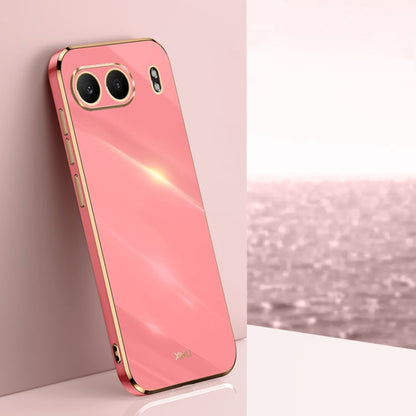 For OnePlus Nord 4 XINLI Straight 6D Plating Gold Edge TPU Phone Case(Hawthorn Red)