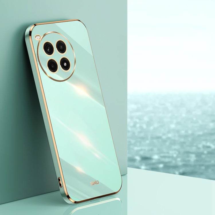 For OnePlus Ace 3 Pro XINLI Straight 6D Plating Gold Edge TPU Phone Case(Mint Green)