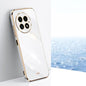 For OnePlus 13 XINLI Straight 6D Plating Gold Edge TPU Phone Case(White)