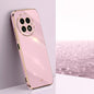 Pour l'étui de téléphone OnePlus 13 XINLI droit en TPU avec placage or 6D (Violet cerise)