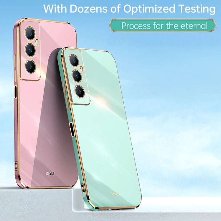 For Realme C65 XINLI Straight Edge 6D Electroplate TPU Phone Case(Mint Green)