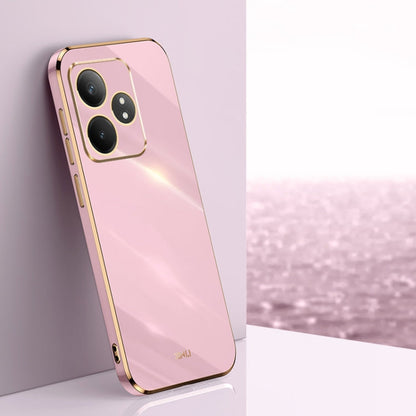 For Realme GT Neo6 XINLI Straight Edge 6D Electroplate TPU Phone Case(Cherry Purple)