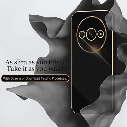 Pour Xiaomi Redmi A3 XINLI Étui de téléphone TPU à bord droit 6D Electroplate (Noir)