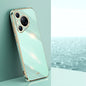 Pour Huawei Pura 70 Coque de téléphone en TPU plaqué or 6D XINLI (Vert menthe)