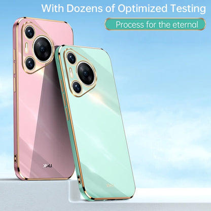 For Huawei Pura 70 XINLI Straight 6D Plating Gold Edge TPU Phone Case(Celestial Blue)