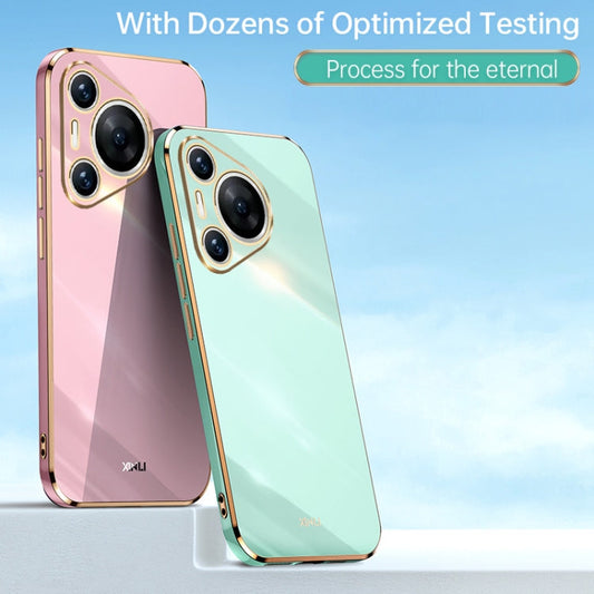 For Huawei Pura 70 Pro / Pura 70 Pro+ XINLI Straight 6D Plating Gold Edge TPU Phone Case(Pink)