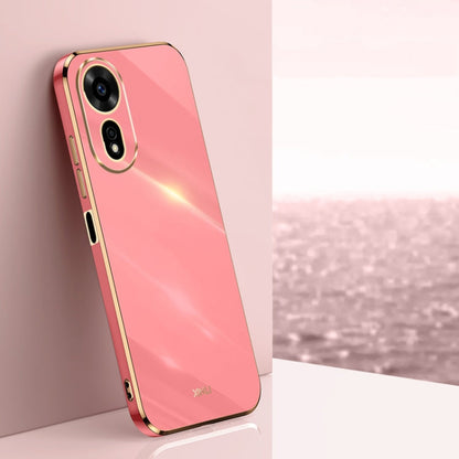 Pour Huawei Nova 12 SE Coque de téléphone en TPU plaqué or 6D XINLI à bords droits (Rouge Églantine)