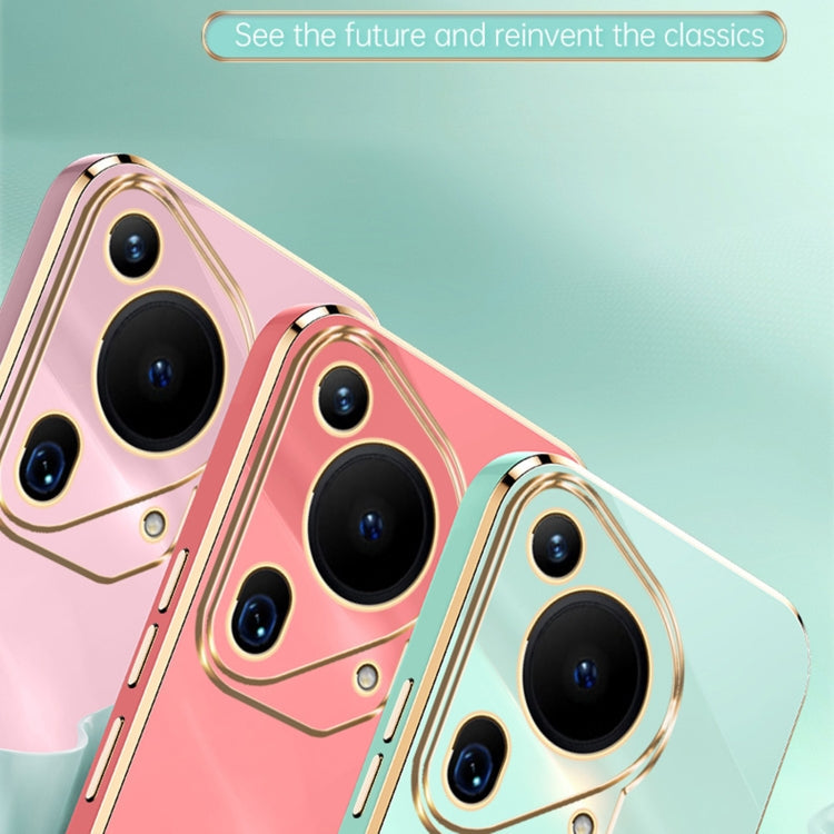 For Huawei Pura 70 Ultra XINLI Straight 6D Plating Gold Edge TPU Phone Case(Mint Green)