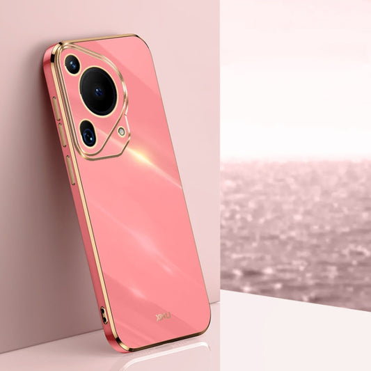 For Huawei Pura 70 Ultra XINLI Straight 6D Plating Gold Edge TPU Phone Case(Hawthorn Red)