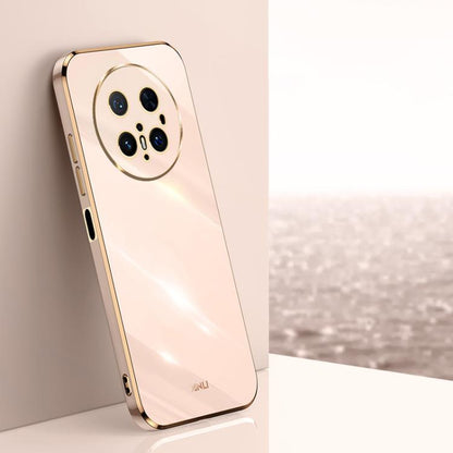 Pour Huawei Mate 70 Pro / 70 Pro+ Étui de téléphone en TPU XINLI Straight 6D avec placage or (rose)