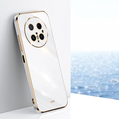 Pour Huawei Mate 70 Pro / 70 Pro+ Étui de téléphone en TPU XINLI Straight 6D Plating Gold Edge (Blanc)