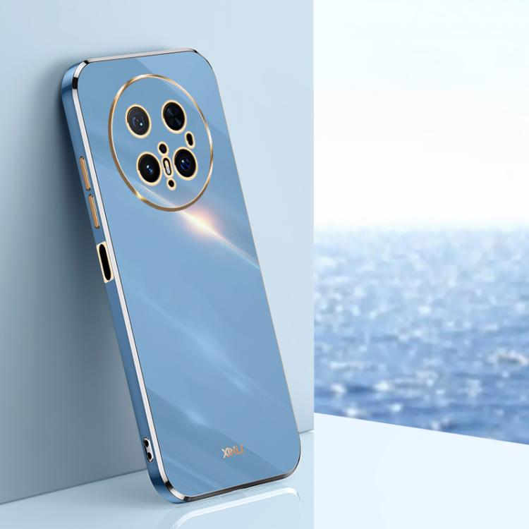 For Huawei Mate 70 Pro / 70 Pro+ XINLI Straight 6D Plating Gold Edge TPU Phone Case(Celestial Blue)