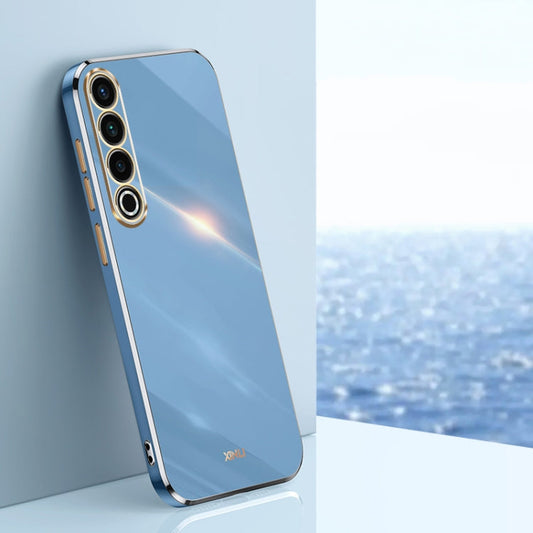 Pour Meizu 20 Pro 5G XINLI Coque de téléphone en TPU électrolytique 6D à bords droits (Bleu Céleste)