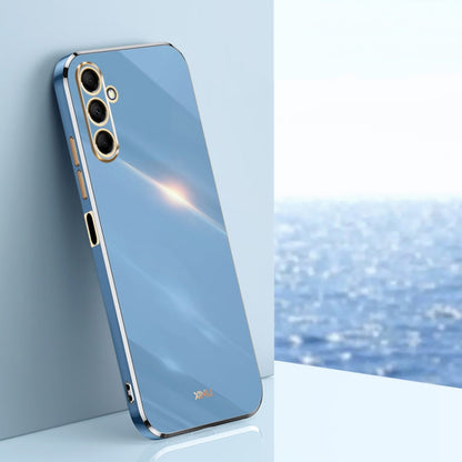 For Samsung Galaxy F15 5G XINLI Straight Edge 6D Electroplate TPU Phone Case(Celestial Blue)