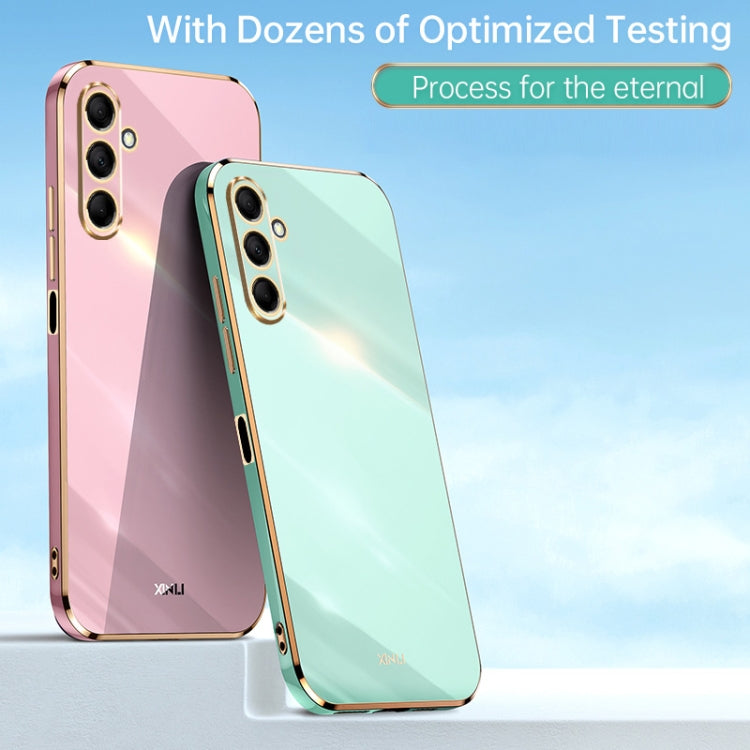 For Samsung Galaxy F15 5G XINLI Straight Edge 6D Electroplate TPU Phone Case(Celestial Blue)