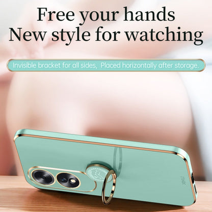 For OPPO A60 4G XINLI Straight Edge 6D Electroplate TPU Phone Case with Ring Holder(Celestial Blue)