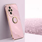 Étui Antichoc en TPU For Honor 200 XINLI Droit 6D Plaquage Bord Doré avec Anneau Support (Violet Cerise)