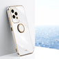 Pour Honor 200 Lite Global Coque antichoc en TPU XINLI Straight 6D avec placage or et support anneau (blanc)