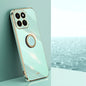 For Honor Play 60 Plus XINLI Straight 6D Plating Gold Edge TPU Shockproof Case with Ring Holder(Mint Green)