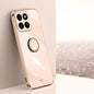 Étui antichoc en TPU plaqué or à bord droit 6D XINLI pour Honor Play 60 Plus avec anneau de support (rose)