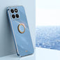 For Honor Play 60 Plus XINLI Straight 6D Plating Gold Edge TPU Shockproof Case with Ring Holder(Celestial Blue)