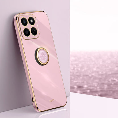 Coque antichoc en TPU plaquée or 6D XINLI avec support annulaire pour For Honor Play 60 Plus (violet cerise)
