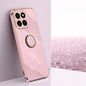 Coque antichoc en TPU plaquée or 6D XINLI avec support annulaire pour For Honor Play 60 Plus (violet cerise)