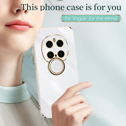 For Honor Magic7 Pro XINLI Straight 6D Plating Gold Edge TPU Shockproof Case with Ring Holder(Hawthorn Red)