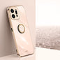 For Honor Play9T 5G XINLI Straight 6D Plating Gold Edge TPU Shockproof Case with Ring Holder(Pink)