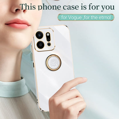 For Honor Play9T 5G XINLI Straight 6D Plating Gold Edge TPU Shockproof Case with Ring Holder(Pink)