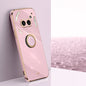 For Nothing Phone 2A XINLI Straight Edge 6D Electroplate TPU Phone Case with Ring Holder(Cherry Purple)
